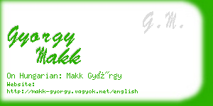 gyorgy makk business card